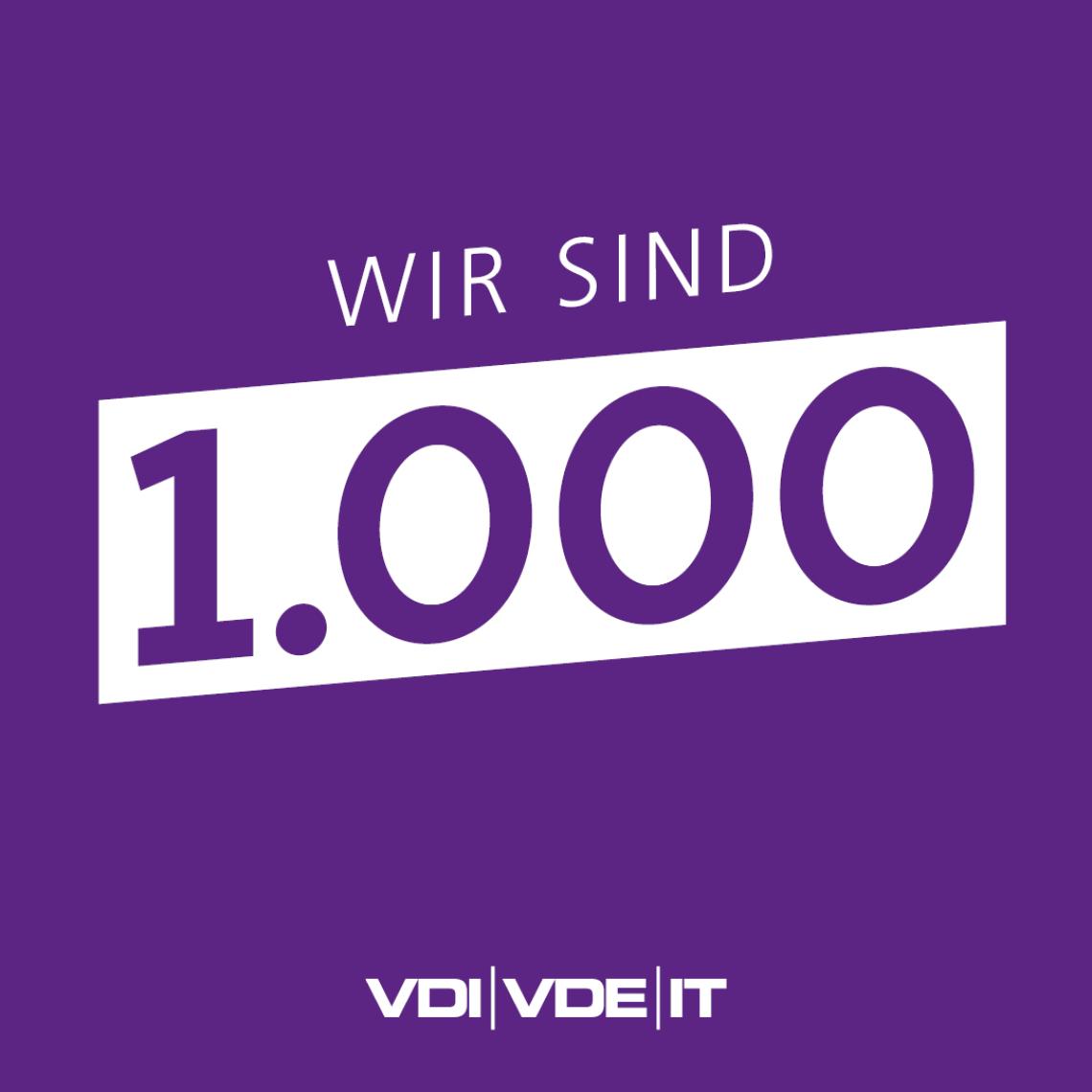 Textgrafik mit den Worten "Wir sind 1.000".