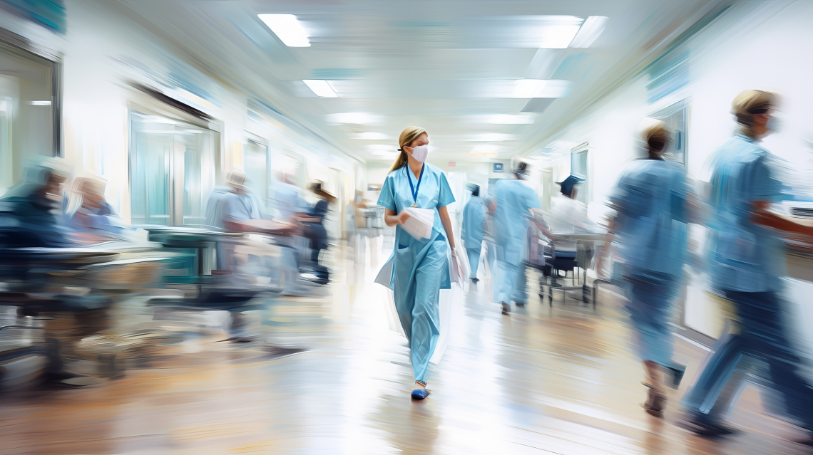 Ärztin im Krankenhausumfeld