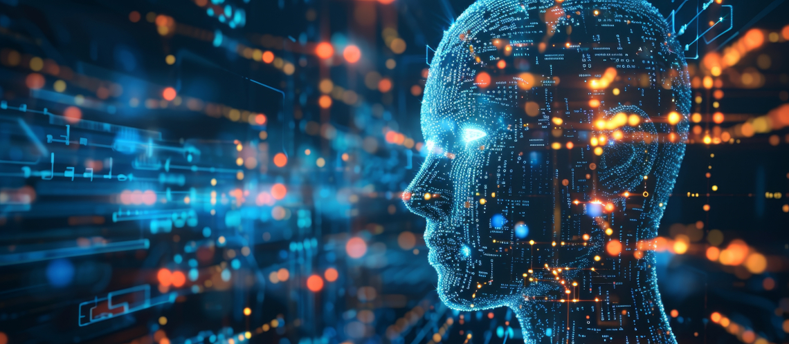 Ein virtueller Mensch symbolisiert Künstliche Intelligenz