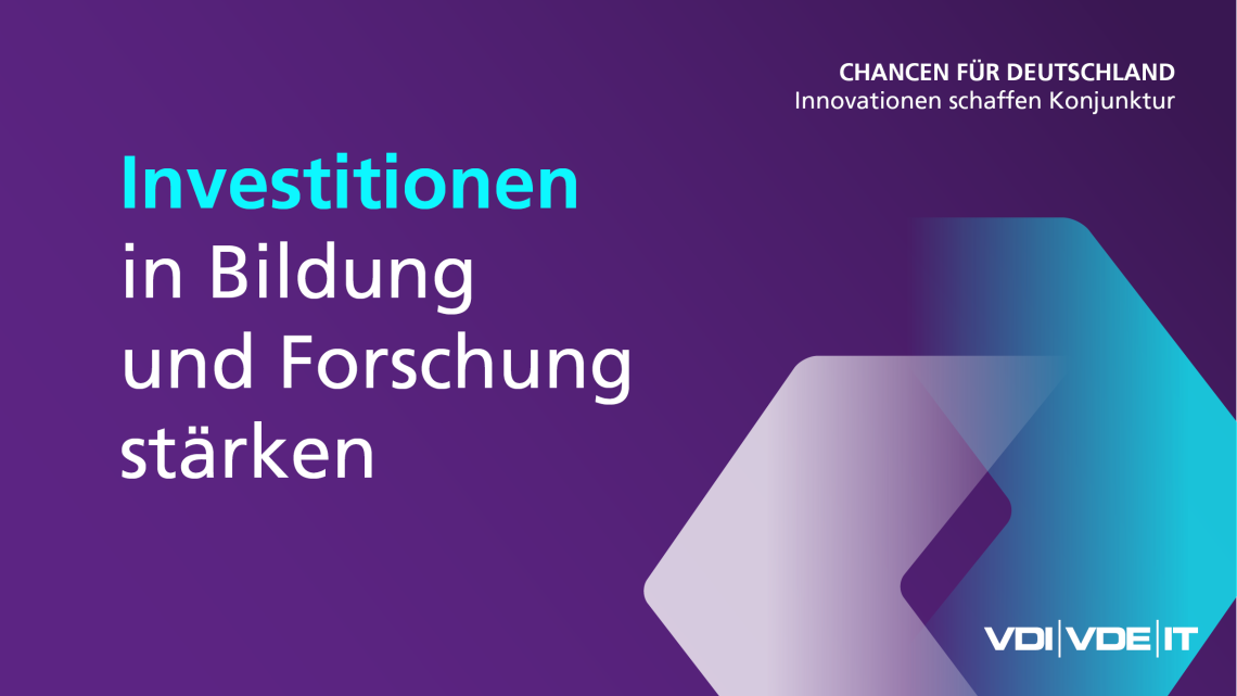 Text im Bild: Investitionen in Bildung und Forschung stärken
