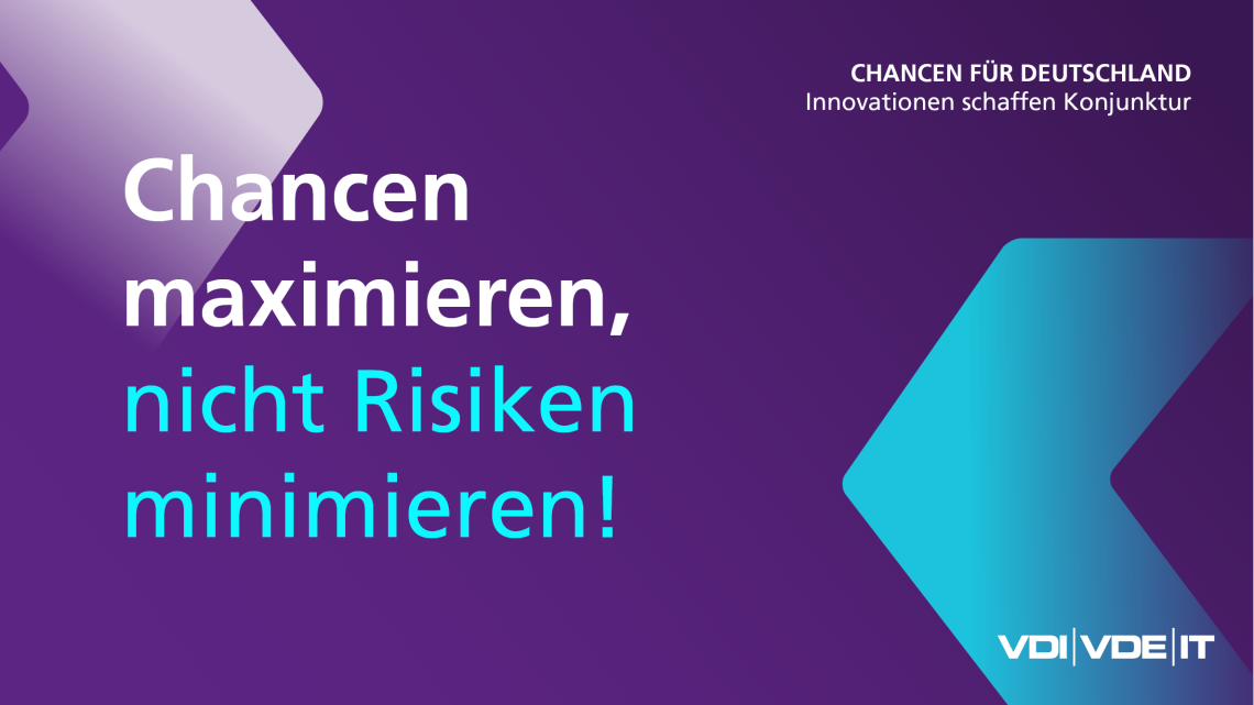 Text im Bild: Chancen maximieren, nicht Risiken minimieren!