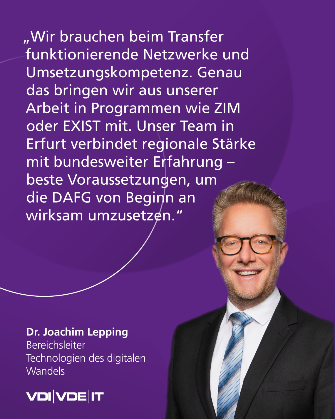 Zitat Joachim Lepping zu DAFG