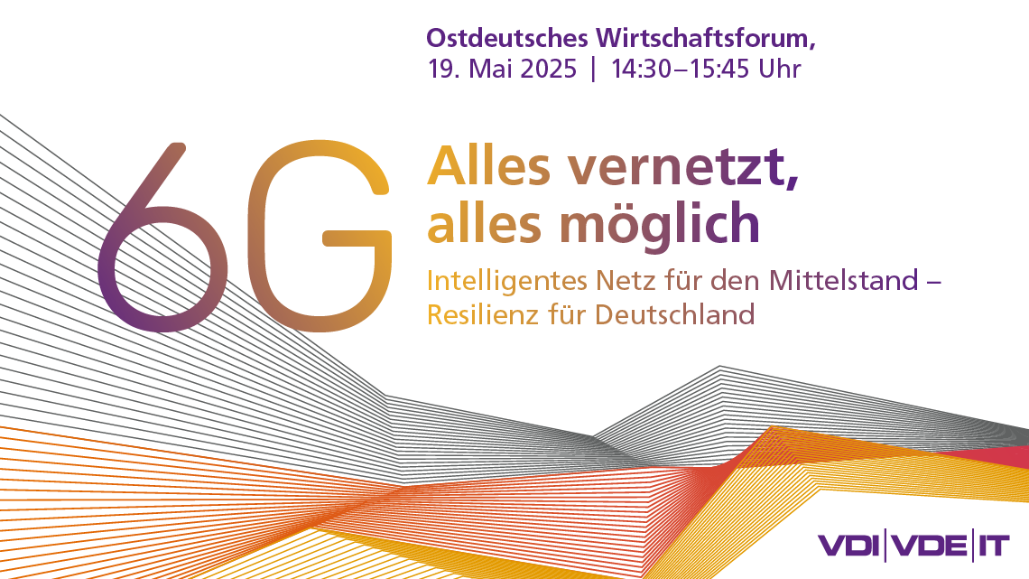 Infotafel mit Text: Termin Ostdeutsches Wirtschaftsforum am 19. Mai 2025