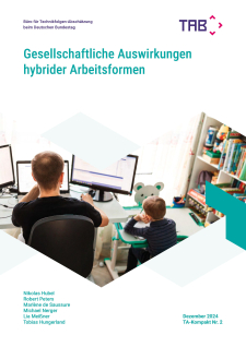 Titelseite einer Publikation. Auf einem Foto sitzen an Mann und ein Kind gemeinsam an einem Schreibtisch.